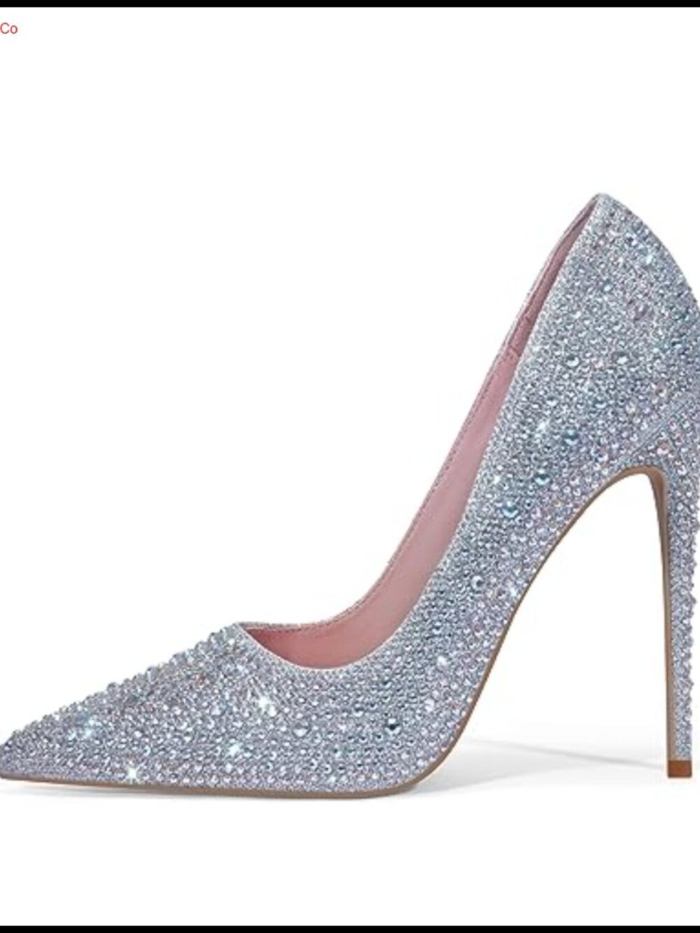 Pointed Toe High Heel Pumps Glitter Rhinestone Stiletto Wedding Party Shoes